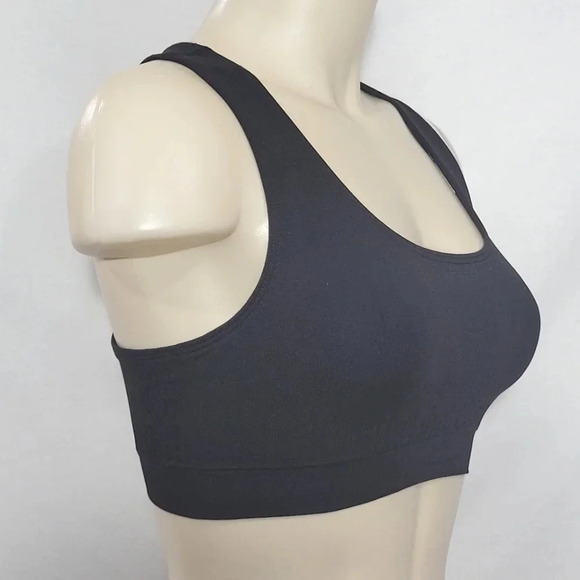 MEDIUM Hanes HC35 Wire Free Sports Bra Black NWT - Picture 2 of 4